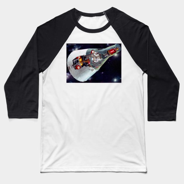 Gemini Lander Concept Art Baseball T-Shirt by Big Term Designs